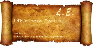 Lőrincze Evelin névjegykártya