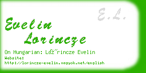 evelin lorincze business card